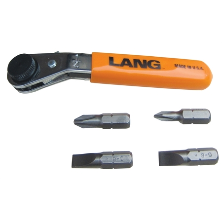 LANG TOOLS 5 Piece Reverse Offset Ratcheting Screwdriver Bit Wrench Set 5345